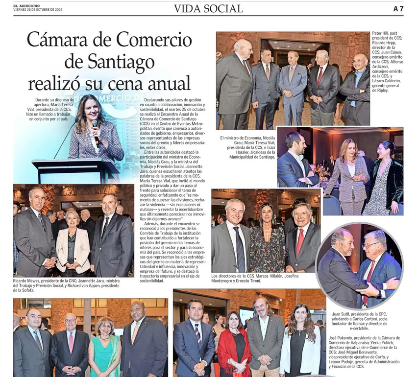 Cámara de Comercio de Santiago realizó su cena anual (28/1...