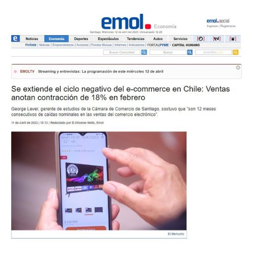 Se extiende el ciclo negativo del e-commerce en Chile: Venta...
