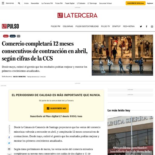 Comercio completará 12 meses consecutivos de contracción e...