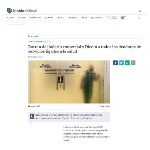 Borran del Boletín Comercial y Dicom a todos los deudores d...