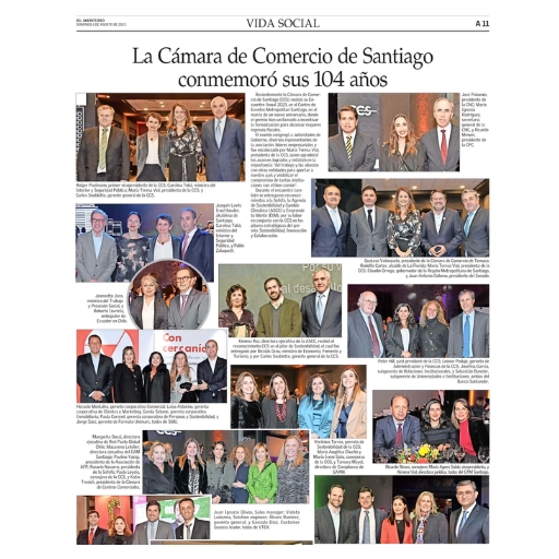 La Cámara de Comercio de Santiago conmemoró sus 104 año...