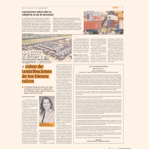 CCS entra al debate y sugiere cambio a cobro de contribucion...