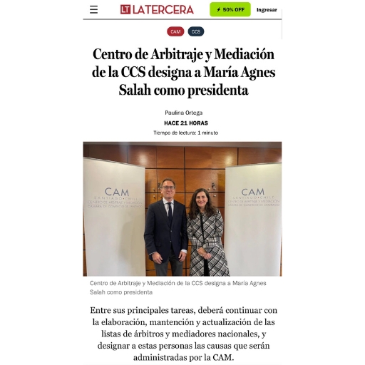 Centro de Arbitraje y Mediación de la CCS designa a María ...