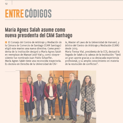 María Agnes Salah asume como nueva presidenta del CAM Santi...
