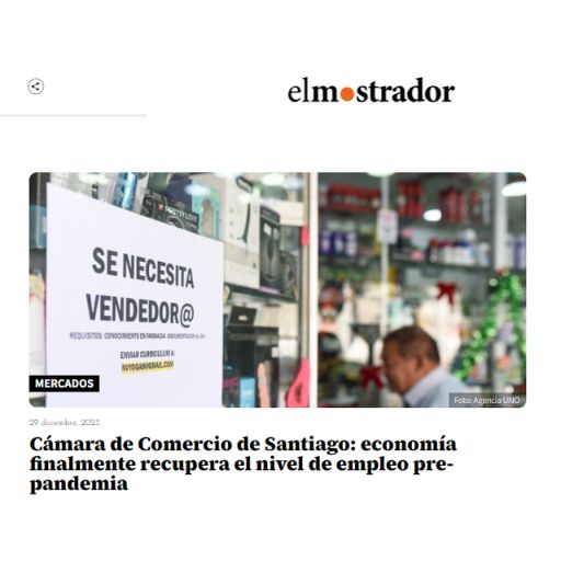 Cámara de Comercio de Santiago: economía finalmente recupe...