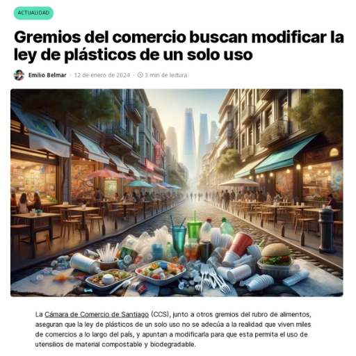 Gremios del comercio buscan modificar la ley de plásticos d...