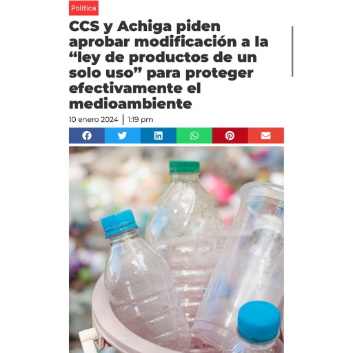 CCS y Achiga piden aprobar modificación a la “ley de prod...