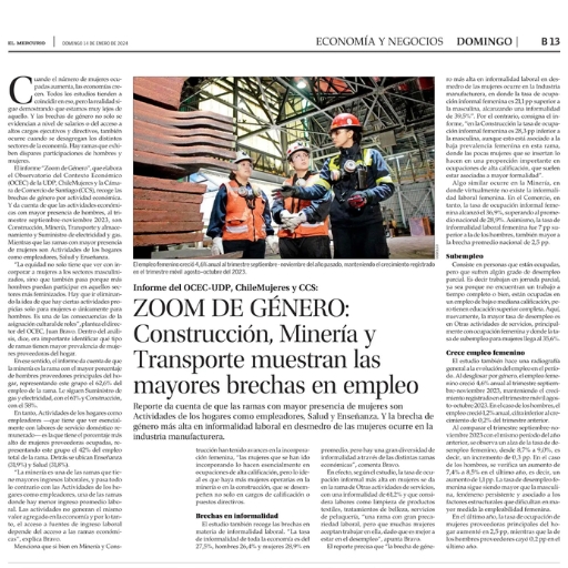 Zoom de género: Construcción, Minería y Transporte muestr...