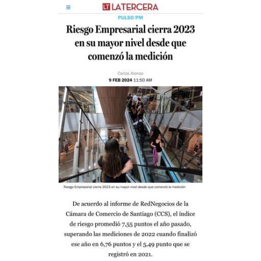 Riesgo empresarial terminó el año pasado en su mayor nivel...