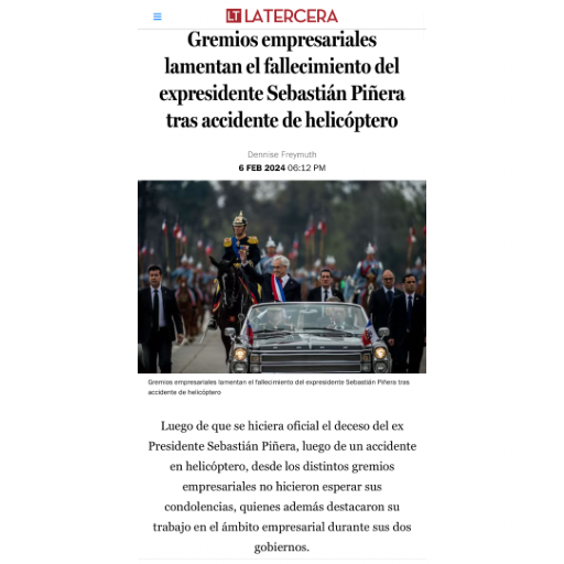 Gremios empresariales lamentan fallecimiento del ex Mandatar...