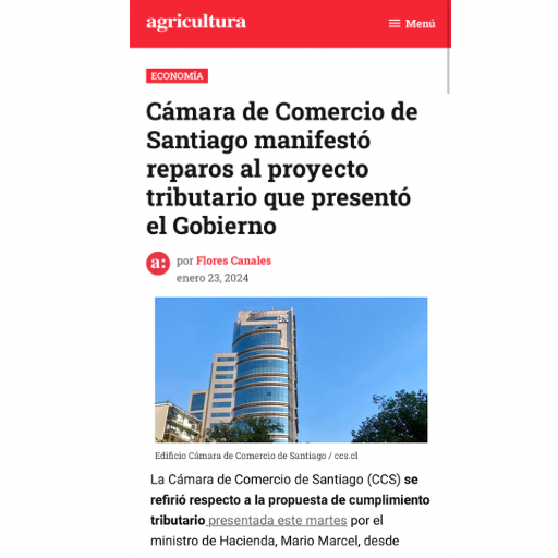 Cámara de Comercio de Santiago manifestó reparos al proyec...