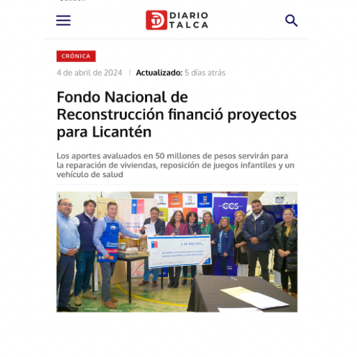 Fondo Nacional de Reconstrucción financió proyectos para L...
