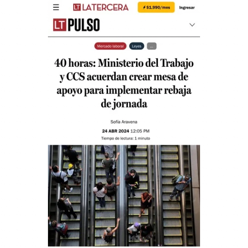 40 horas: Ministerio del Trabajo y CCS acuerdan crear mesa d...