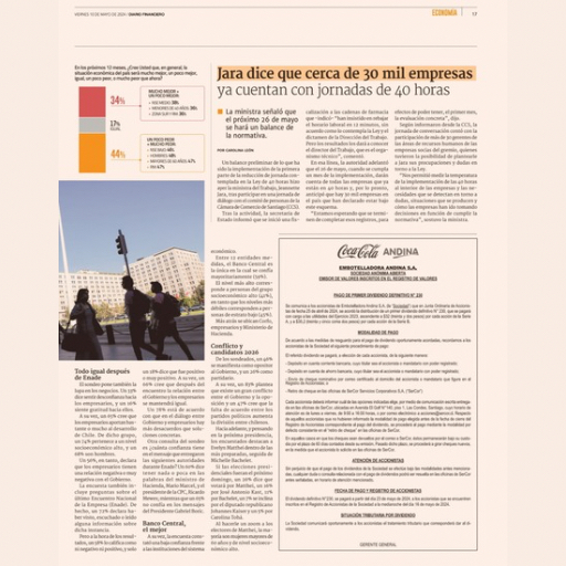 Jara dice que cerca de 30 mil empresas ya cuentan con jornad...