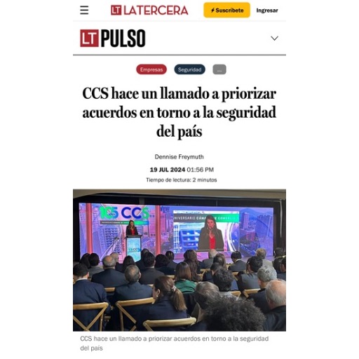 CCS hace un llamado a priorizar acuerdos en torno a la segur...