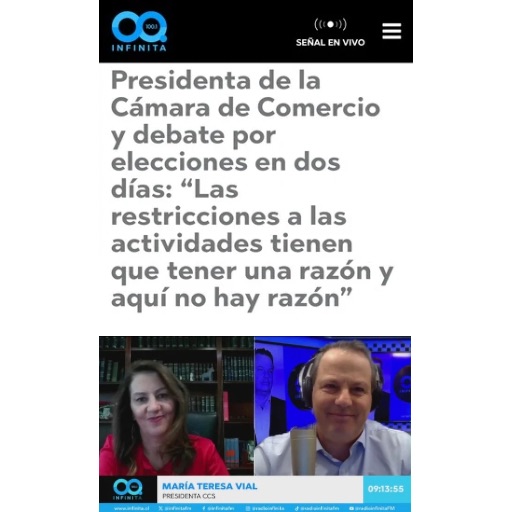 Presidenta de la Cámara de Comercio y debate por elecciones...