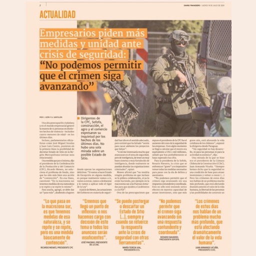 Empresarios piden más medidas y unidad ante crisis de segur...