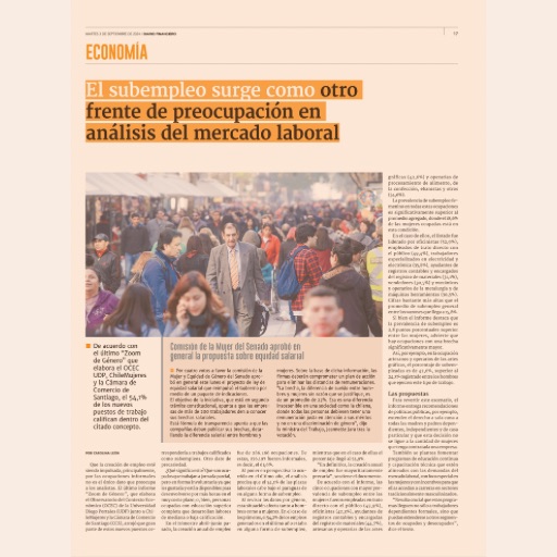 El subempleo surge como otro frente de preocupación en aná...