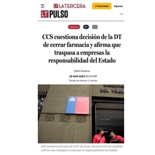 CCS cuestiona decisión de la DT de cerrar farmacia y afirma...