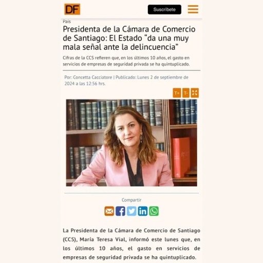 Presidenta de la Cámara de Comercio de Santiago: El Estado ...