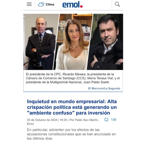 Inquietud en mundo empresarial: Alta crispación política e...