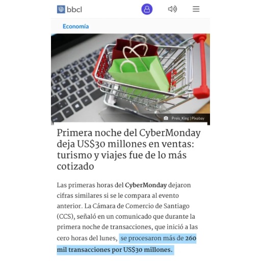 Primera noche del CyberMonday deja US$30 millones en ventas:...