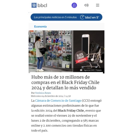 Hubo más de 10 millones de compras en el Black Friday Chile...