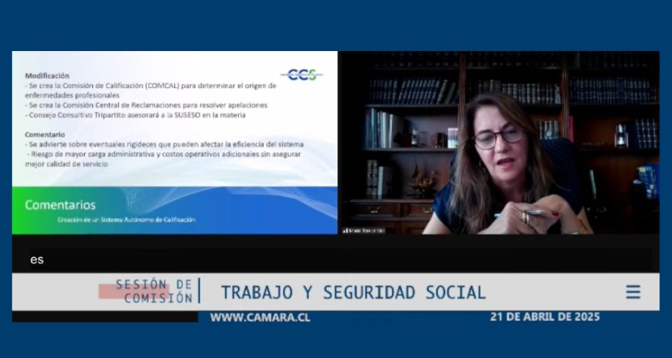 CCS expone en el Congreso la importancia de modernizar el sistema de calificación de enfermedades profesionales